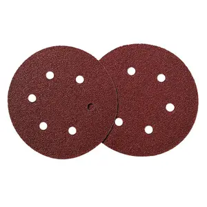 6 Inch (150Mm) 6 Gaten Aluminium Oxide Coating Schuurpapier Klittenband Schuurschijven Orbit Sander Ronde Papier Voor Hout