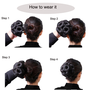 Chignon synthétique en queue de cheval, extension de cheveux en queue de cheval, postiche pour femmes, chignon en forme de beignet - Product Image 6