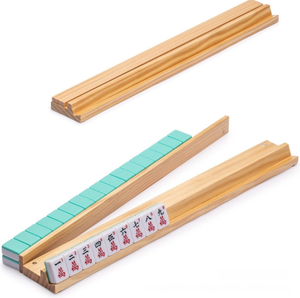 17.25 Inci Kayu Solid Alami 2-in-1 Penggeser & Rak Mahjong Multi-warna untuk Rumah & Perjalanan Aksesoris Mahjong Luar Ruangan - Product Image 2