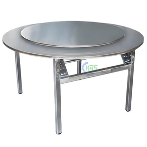 Có Thể Gập Lại Thép Không Gỉ Vòng Quay Bàn Xoay Bàn Pliante Tiết Kiệm Không Gian Đóng Mở Xoay Bàn Ăn Cho Home & Thương Mại - Product Image 1