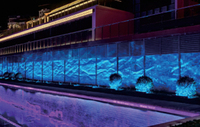 Projecteur linéaire LED IP65 3500K à effet d'ondulation d'eau, vitesse de vague réglable DMX, raccordement sans soudure, décoration de bâtiment