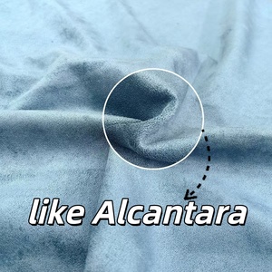 Çeşitli renkler Polyester mikrofiber örgü yumuşak sahte süet kumaş araba Headliner iç döşeme duvar kağıdı için - Product Image 2