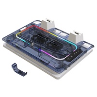 Support de refroidissement pour console Slim avec lumières colorées et crochet pour casque, compatible avec la station de charge du contrôleur de périphérique de streaming PORTAL