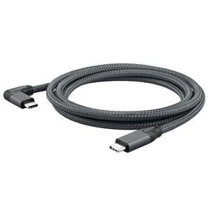 Type C To Type C Data <b>Cable</b> 1M Nylon Braided Right Angle For Mobile Phone Fast Charging - Product Image 1