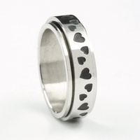 Bague anti-Stress rotatif en acier inoxydable, bijoux d'humeur pour chat