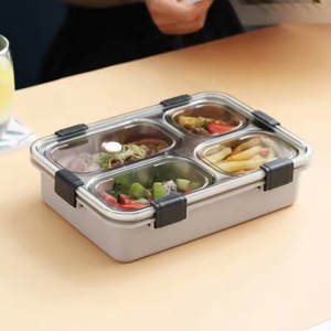 Fiambrera Bento de acero inoxidable reutilizable sin BPA Icen B54, tapa a prueba de fugas de 3 compartimentos con función calefactable para adultos, hombres y mujeres - Product Image 5