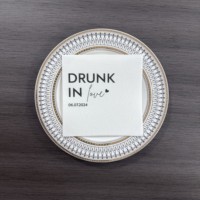 Serviettes de cocktail jetables blanches à une couche, logo imprimé personnalisé, super absorbantes, pour la restauration et les bars