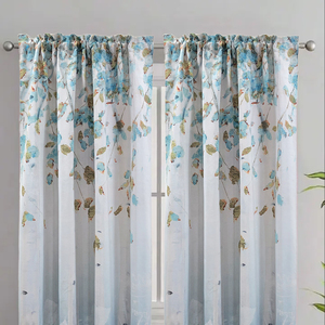 <span class=keywords><strong>2022</strong></span> Hot Custom 100% Polyester 150GSM Tissu 50x98 "127x250 Bleu Isolé Blackout Salon Fenêtre Rideaux - Product Image 1