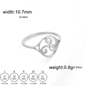 <span class=keywords><strong>Triskele</strong></span> Triskelion anillo de acero inoxidable Triple espiral amuleto anillos de dedo joyería Vintage regalo de cumpleaños para mujeres y hombres - Product Image 5