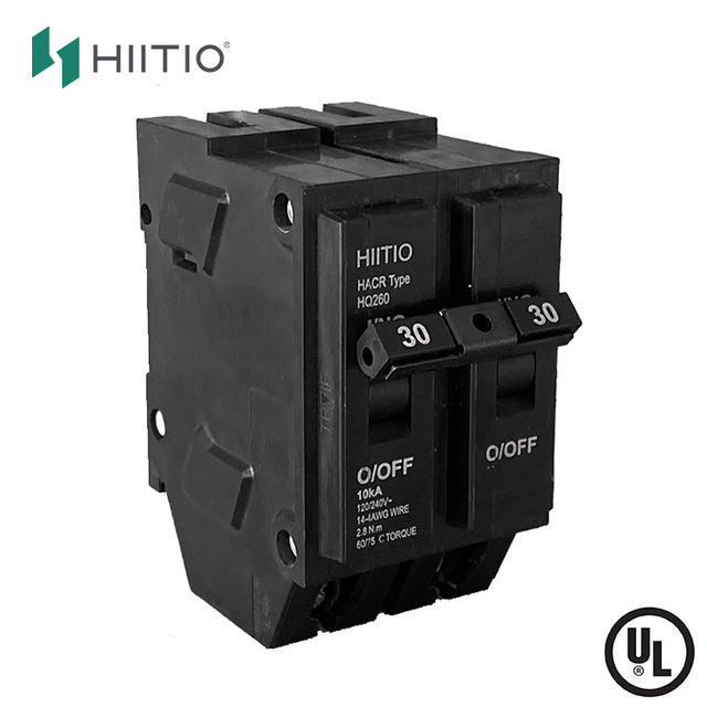 HIITIO HQ-60 UL Certified Plug in Homeline Miniature Circuit Breakers 5-60A 10Ka Air 120/240V Mcb Circuit Breakers