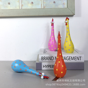 Adorno Decorativo para el Hogar con Diseño de Pollo de Dibujos Animados, Paquete de Varias Piezas, Resinas Sintéticas, Estilo Contemporáneo, Decoración para Sala de Estar - Product Image 2