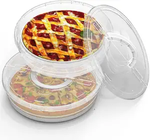 Supporto per torta rotondo in plastica trasparente riutilizzabile per fetta di pizza contenitore per la conservazione della torta supporto per cheesecake con manico del coperchio
