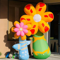 Fleur gonflable géante en PVC personnalisée pour la décoration, plantes artistiques fantastiques avec éclairage pour les promotions