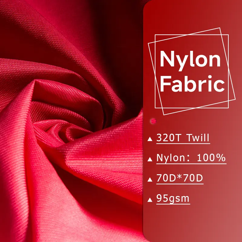 Tissu nylon Ripstop 320T sergé 70D, revêtement imperméable, viscose/nylon, tissu en Nylon pour vêtements
