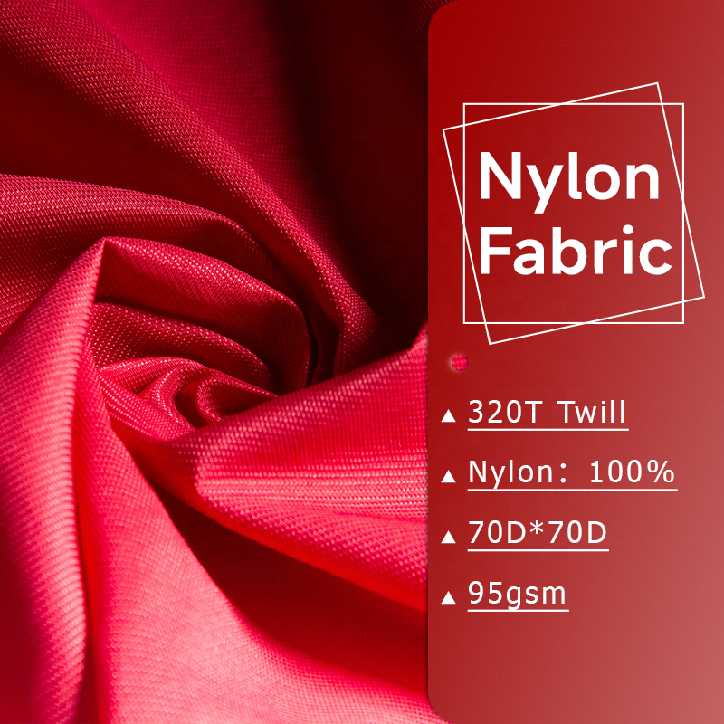 Tissu nylon Ripstop 320T sergé 70D, revêtement imperméable, viscose/nylon, tissu en Nylon pour vêtements