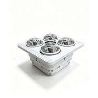 Lámpara de Techo con Calefactor Integrado, Perfil Delgado, 4 Bombillas LED de Calor Radiante Instantáneo, Ventilador Integrado