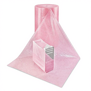 Film à bulles <span class=keywords><strong>antistatique</strong></span> rose 500 mm x 50 m en polyéthylène basse densité pour la protection des produits électriques - Product Image 1