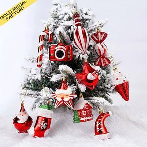 Arbre de Noël Petit Pendentif Décoration Props En Plastique Bas De Noël Canne Pendentif Vaisselle Décorations pour Articles De Fête - Product Image 1