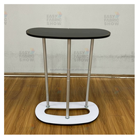 Table pop-up portable personnalisable et support de podium, comptoir de promotion ovale pliable pour l'affichage des salons professionnels