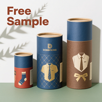 Vente en gros Tubes de rangement de vêtements en papier kraft de luxe T-shirt de qualité supérieure, sous-vêtements, emballage cylindrique en textile durable