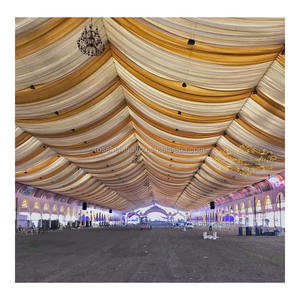 Tissu ondulé blanc pour décoration de toit de tente de mariage extérieure, draperies de tente, <span class=keywords><strong>rideaux</strong></span> pour événements et fêtes - Product Image 1