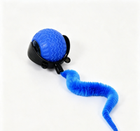 Jouet interactif automatique en silicone avec lumière LED, boule en peluche en forme de queue de verme, design simple pour chats d'intérieur - Divertissement et exercice quotidiens
