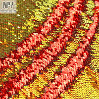 Tissu à paillettes Nanyee Textile Super Brillant Effet Écailles de Poisson Ombré Cuivre Orange Iridescent Marron