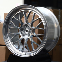 Jantes en alliage forgé Deep Polished Lip LM 5x114.3 brossées, jantes de course pour Chevy Corvette pour Ford Mustang GT