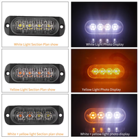 Luz de rejilla intermitente de seguridad para coche, de 12V Flash, 4Leds, advertencia Led para camión, luz estroboscópica de posición lateral, luces de advertencia Led de emergencia