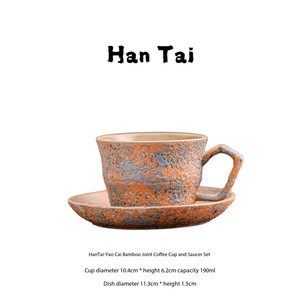 Factory Wholesale Glittering Bamboo Joint Coffee Cup & Saucer Set - Ceramic Cups for Afternoon Tea - Product Image 5