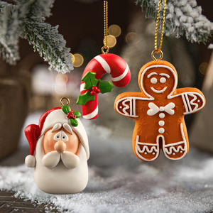 Resin Mini Santa Snowman Christmas Tree Ornament <b>Animal</b> Gingerbread <b>Decorations</b> Bagged Christmas Gifts - Product Image 2