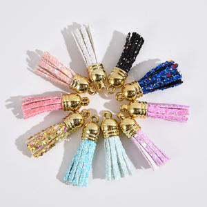 พู่หลากสีแบบกำหนดเองสำหรับทำพวงกุญแจ DIY หนัง PU เป็นมิตรกับสิ่งแวดล้อม ทนทาน สำหรับทำเครื่องประดับ ทำด้วยมือ - Product Image 1