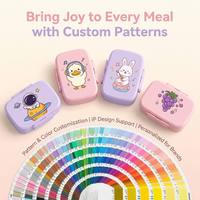 Boîte à bento pour enfants avec logo personnalisé, mignonne, anti-fuite, sans BPA, transparente, en forme de dinosaure, 2 compartiments, matériau de qualité alimentaire pour la rentrée scolaire
