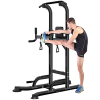 Station de musculation multifonctionnelle autoportante en acier, réglable, avec barre de traction et station de dips, pour entraînement à domicile