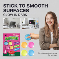 Jouets Squishy Gloobble (lot de 4), balles anti-stress collantes pour adultes et enfants, balles moelleuses, cadeau sensoriel apaisant pour soulager le stress