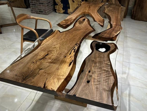 कस्टम ठोस लकड़ी की मेज अखरोट/पॉपलर/सीडर/डाइनिंग टेबल परिवार सभाओं - Product Image 3