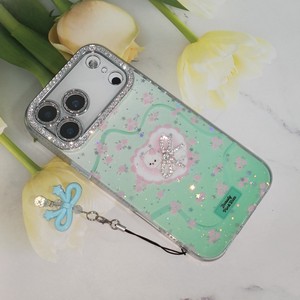 <span class=keywords><strong>Funda</strong></span> de Teléfono con Diseño de Conejito de Dibujos Animados para <span class=keywords><strong>iPhone</strong></span> 17 Pro Max 16 15 14 13 12 <span class=keywords><strong>11</strong></span>, Diseño Brillante con Diamantes de Imitación, Lazo y <span class=keywords><strong>Colgante</strong></span> para Cámara, para Chicas - Product Image 4