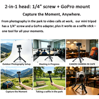 Trépied extensible à ouverture rapide pour DJI Action 6/5 Pro/4/3, Pocket 3/4 Insta360 X5/X4, trépieds de voyage flexibles