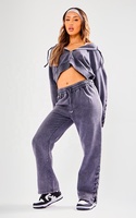 KY Streetwear Ensemble de pantalons de survêtement et de sweat à capuche délavés à l'acide brun épais à capuche