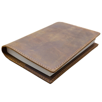 Carnets A5 Bujo en cuir véritable Crazy Horse marron, faits main et créatifs, avec logo personnalisé en stock, couleurs personnalisables