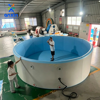 Grande piscine gonflable circulaire durable, couleur personnalisée, pour la location, les parcs d'attractions
