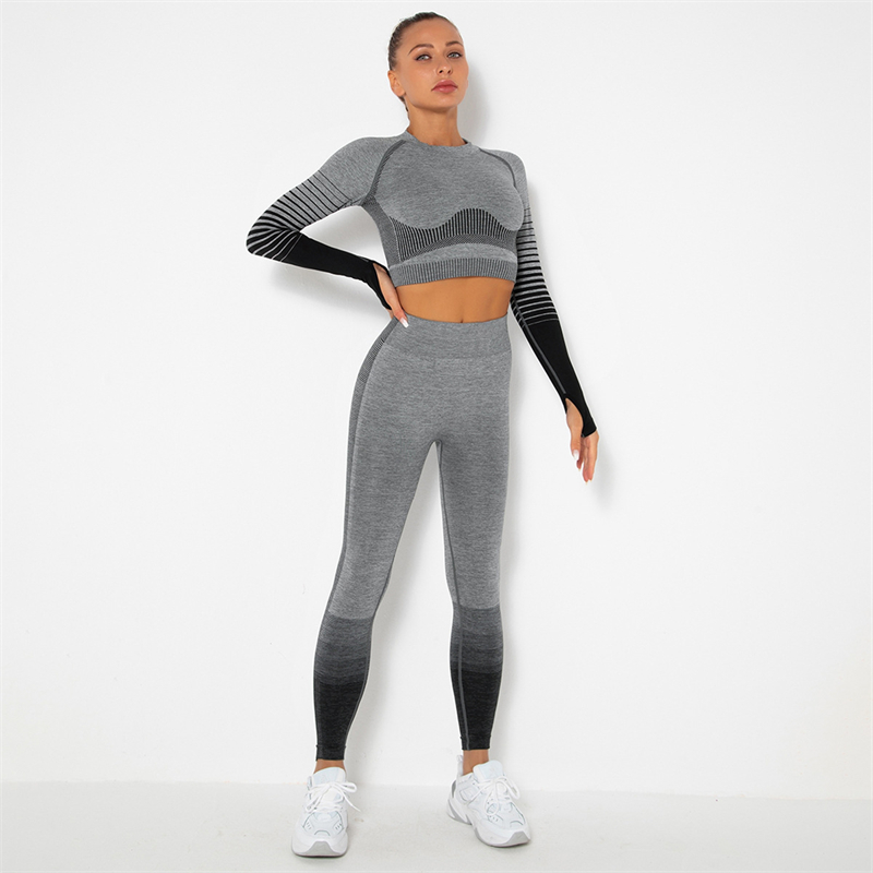 8 colors Fashion Modern Breathable Workout Clothing Women Active Wear Yoga Set hygroscopic and sweat releasing