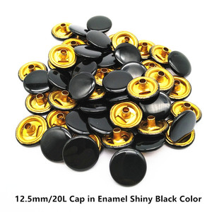 12.5Mm 20L Kim Loại Mùa Xuân Snap Button Trong Sáng Bóng Màu Đen, Sơn Kim Loại Snap Button - Product Image 3