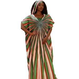 Vestido Largo Holgado con Mangas Murciélago a Rayas, Estilo Sudamericano, Antiestático, <span class=keywords><strong>Vintage</strong></span>, Nuevo en <span class=keywords><strong>eBay</strong></span>, para Mujer, Transfronterizo - Product Image 5