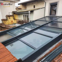 Ventilation d'éclairage personnalisée, fenêtre de toit coulissante rétractable motorisée électrique, lucarnes de fenêtre de toit en verre pour villa maison