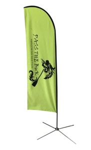 Drapeau publicitaire portable en polyester personnalisé pour l'extérieur, bannière avec poteaux en fibre de verre - Product Image 3