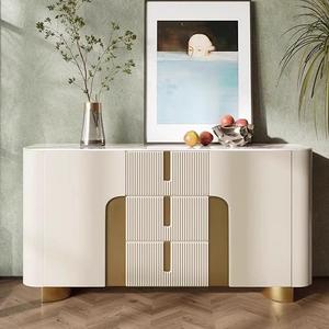 Lume di lusso moderno High-End in <span class=keywords><strong>oro</strong></span> <span class=keywords><strong>bianco</strong></span> pannello di legno pannello superiore in marmo di stoccaggio per soggiorno o ingresso - Product Image 1