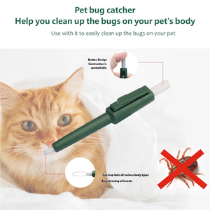 Stylo anti-tiques portable en plastique pour chiens et chats, soin quotidien, outil léger de capture d'insectes avec utilisation facile - Product Image 3