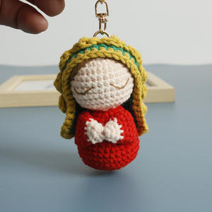 Llavero Colgante de Muñeca de Jesús y la <span class=keywords><strong>Virgen</strong></span> María de Guadalupe, Tejido a Mano con Hilo de Ganchillo Amigurumi, para Bautizo Cristiano - Product Image 6