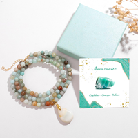 Collier de perles en pierres précieuses naturelles, long pendentif en cristal en forme de goutte, bijoux de yoga et de guérison, cadeau pour femme
